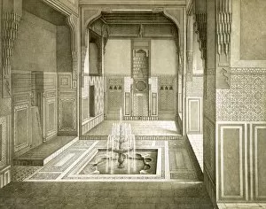Cairo: Mandarah: Reception Room, ground floor, with pool and fountain, pub. 1877