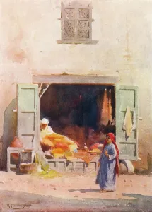 R Talbot Kelly Prints: A Cairo Shop, c1880, (1904). Artist: Robert George Talbot Kelly