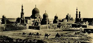 Camel Train Prints: Cairo - The Tombs of the Califs, c1918-c1939. Creator: Unknown