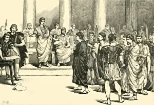 Accusation Gallery: The Caitlinarian Conspirators Before The Senate, 1890. Creator: Unknown