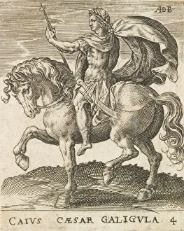 Leader Prints: Caius Caesar Galigula from Twelve Caesars on Horseback, ca. 1565-1587. ca. 1565-1587