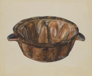 Mould Prints: Cake Mold, 1937. Creator: Randolph Atkinson