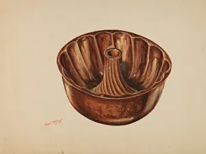 Cake Prints: Cake Mold, 1938. Creator: Charles Moss