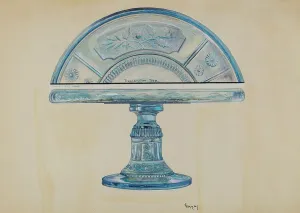 Glasswork Prints: Cake Plate, c. 1936. Creator: Ralph Atkinson