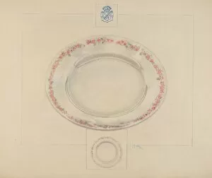 Heraldry Collection: Cake Saucer, c. 1936. Creator: Joseph Sudek