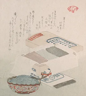 Cakes and Food Made of Seaweed, 19th century. Creator: Kubo Shunman Cakes and Food Made of Seaweed, 19th century. Creator: Kubo Shunman