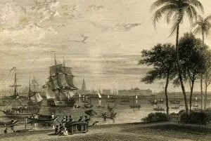 Sailing Ship Collection: Calcutta, from Garden house reach, 1835. Creator: William Daniell