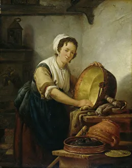 Cleaning Prints: The Caldron Scrubber, 1808-1810. Creator: Abraham van Strij