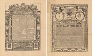 Bruce Prints: Calendar of Jacob Daniel Bruce, 1709, Mid of the 19th cen