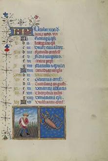 Scorpio Prints: Calendar Page for October: Sowing: Scorpio; Calendar Page for October