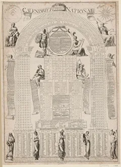 World History Prints: Calendrier national calculé pour 30 ans et présenté à la Convention nationale le 31 décembre 1792