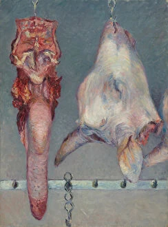 Painting And Sculpture Of Europe Gallery: Calfs Head and Ox Tongue, c. 1882. Creator: Gustave Caillebotte