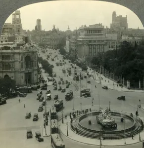 The Calle de Alcala and Skyscrapers of Madrid, Spain, c1930s. Creator: Unknown