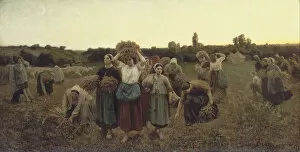 Country Village Gallery: Calling in the Gleaners, 1859. Artist: Breton, Jules (1827-1906)