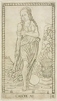 Mantegna Prints: Calliope, plate eleven from Apollo and the Muses, c.1465. Creator: Unknown
