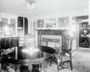 William H Prints: Calloway residence, interior, round table