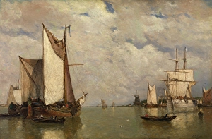 Sayings Prints: Calm before the Storm at Dordrecht, 1876. Creator: Paul Jean Clays