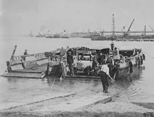 Southampton Prints: A Calthorpe Minor car on the ferry at Southampton, July 1920