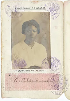 Immigration Prints: Caltilda Downes: Barbados Passport, 1917. Creator: Unknown
