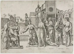 Late 15th Early 16th Century Prints: The Calumny of Apelles, c. 1500-1506. Creator: Girolamo Mocetto (Italian, c. 1458-c