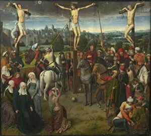 Budapest Collection: Calvary Triptych, central panel, 1480s. Creator: Memling, Hans, (workshop of)