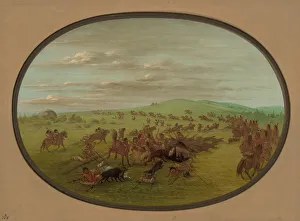 Nomadic Prints: Camanchees Moving, 1861 / 1869. Creator: George Catlin