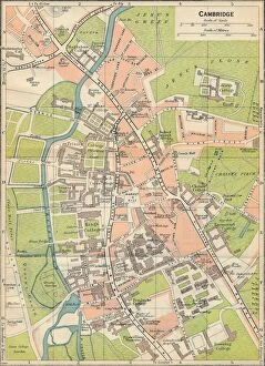 Maps Charts & Plans Collection: Cambridge, c20th Century. Artist: John Bartholomew