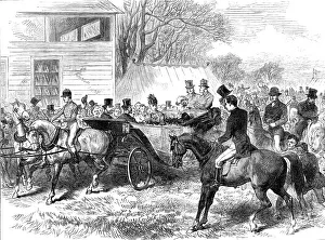 The Cambridgeshire Steeplechase, Cottenham: arrival of the Prince and Princess of Wales, 1870. Creator: Unknown