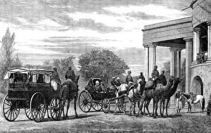 Ponies Prints: Camel-carriage used by the Lieutenant-Governor of the Punjaub, 1864. Creator: Unknown