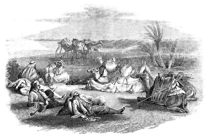 Camping Prints: Camel-drivers Encampment in the Desert, 1857. Creator: Unknown