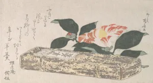Parcel Prints: Camellia Flower and Yokan (a sort of bean jelly) Wrapped in Bamboo Skin, 1811. 1811