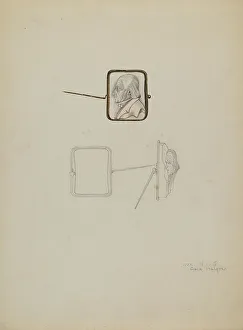 Grace Halpin Prints: Cameo Brooch, c. 1936. Creator: Grace Halpin