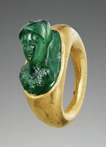 Bezel Prints: Cameo Gem with Minerva set into a Hollow Ring, 1st century A.D. Creator: Unknown