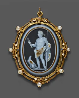Onyx Prints: Cameo Portraying Emperor Claudius as Jupiter, Roman, 41-54 CE; Italian mount