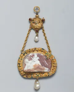 Cameo Prints: Cameo of Venus and Cupid, Probably a Hat Badge Mounted as a Pendant, Northern Italy