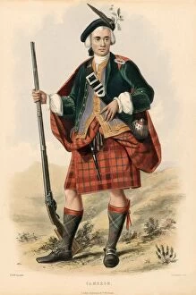 Belted Plaid Gallery: Cameron, from The Clans of the Scottish Highlands, pub. 1845 (colour lithograph)