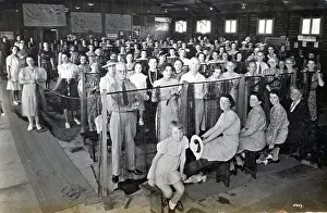 Brisbane Prints: Camouflage net making, Kelvin Grove Drill Hall (now Z 10)