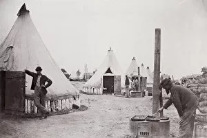 Brady Collection: Camp of 153rd New York Infantry, ca. 1861. Creator: Unknown