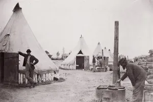 Brady Prints: Camp of 153rd New York Infantry, ca. 1861. Creator: Unknown