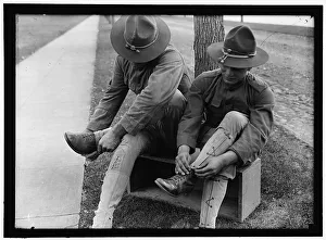 Gaiter Prints: Camp, between 1916 and 1918. Creator: Harris & Ewing