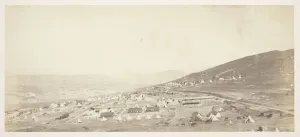 Salted Paper Print From The Album And Prints: Camp of the 4th Light Dragoons, Officers Quarters, 1855. Creator: Roger Fenton