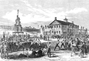 Jackson M Prints: The Camp at Aldershott: the gymnasium, 1868. Creator: Mason Jackson