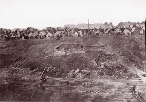 Andrew J Prints: Camp of Construction Corps, U. S. Military Railroad at City Point, 1861-65