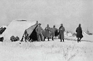 Military Campaign Prints: Camp francais sous la neige, pres de Monastir, 1916. Creator: Unknown