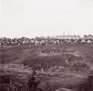 Andrew J Russell Prints: Camp of Laborers, City Point, 1861-65. Creator: Andrew Joseph Russell
