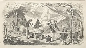 Camp Meeting Sketches: Cooking, 1858. Creator: Winslow Homer (American, 1836-1910)