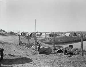 Refugee Camp Prints: Camp of migratory workers, Imperial County, California, 1937. Creator: Dorothea Lange