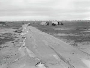 Drought Prints: Camp of two related families seen from U