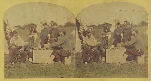 Stereoscopy Prints: Camp scene - Fortress Monroe, 1861-1865. Creator: Unknown