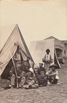 Shoeshiner Prints: [Camp Scene with Soldiers of the 22nd New York State Militia, Harpers Ferry, Virginia]